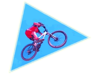 bicylist leaping image